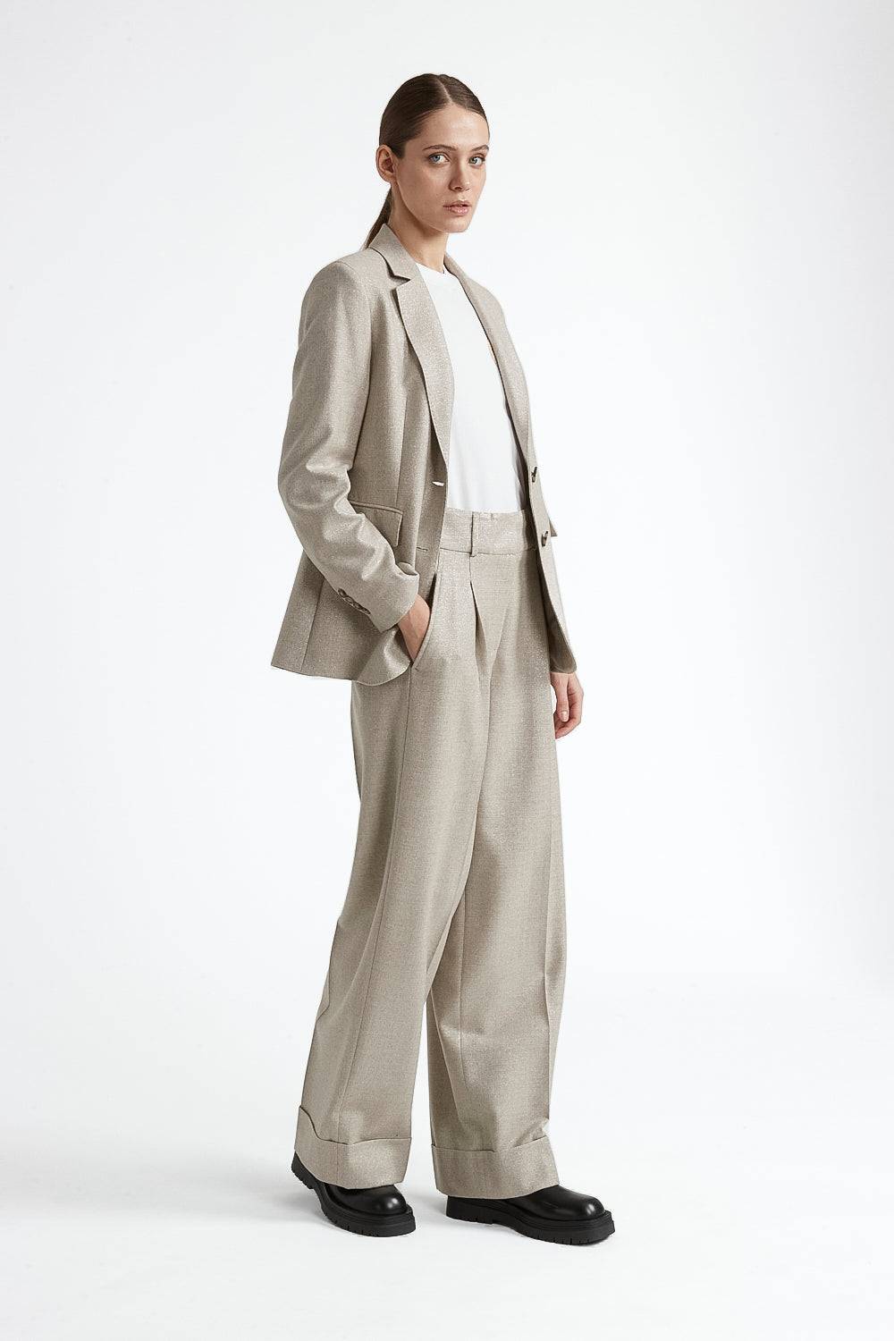 Peserico Blazer monopetto in lana stretch con lurex Promozione Limitata