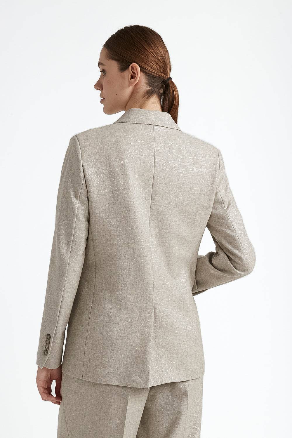 Peserico Blazer monopetto in lana stretch con lurex Promozione Limitata