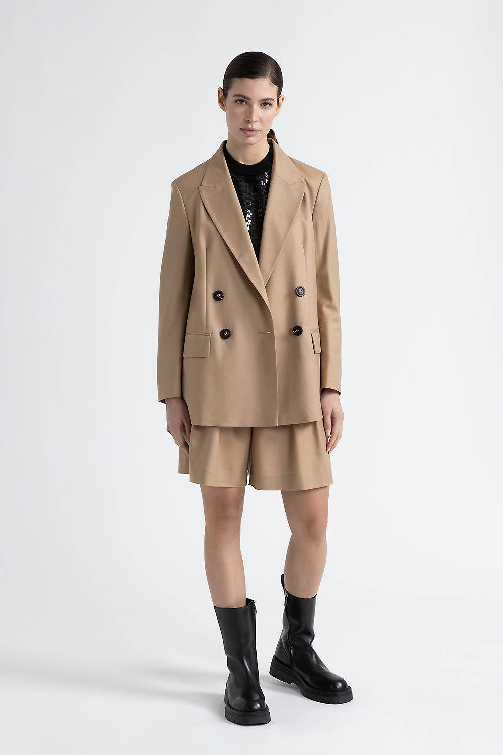 Peserico Blazer doppiopetto over in lana Prezzo Ridotto