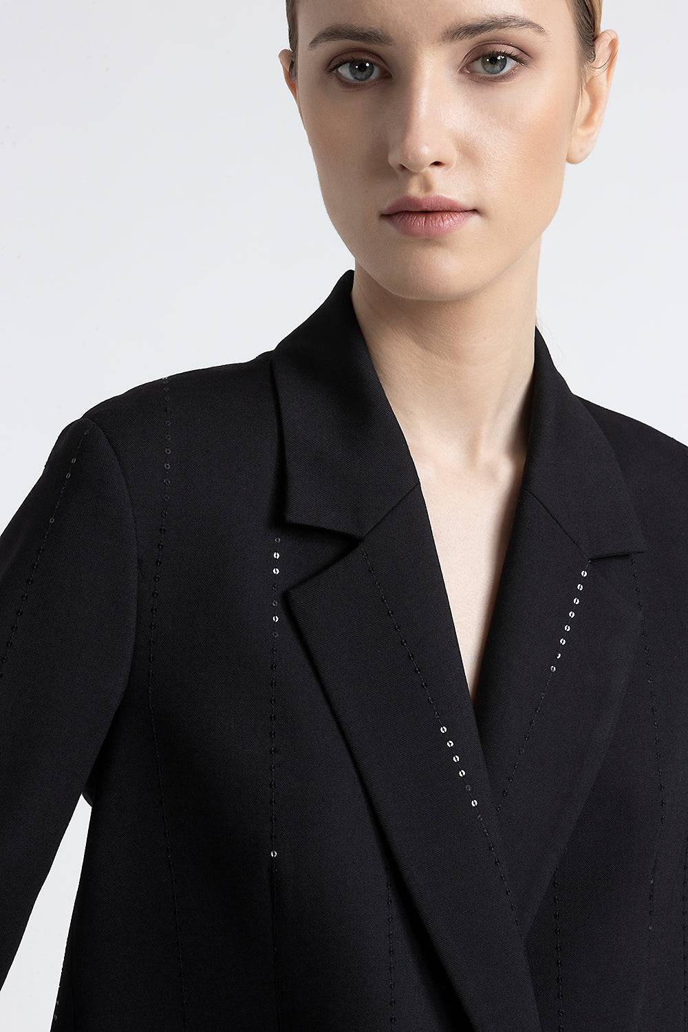Peserico Blazer doppiopetto in lana tecnica con micropaillettes Convenienza