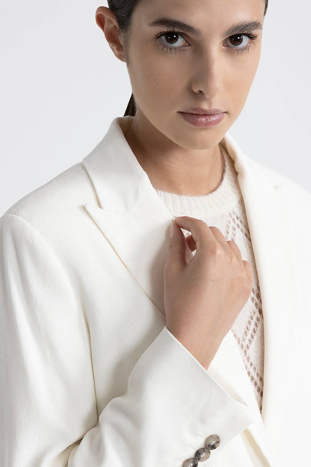 Peserico Blazer monopetto in velluto Presa