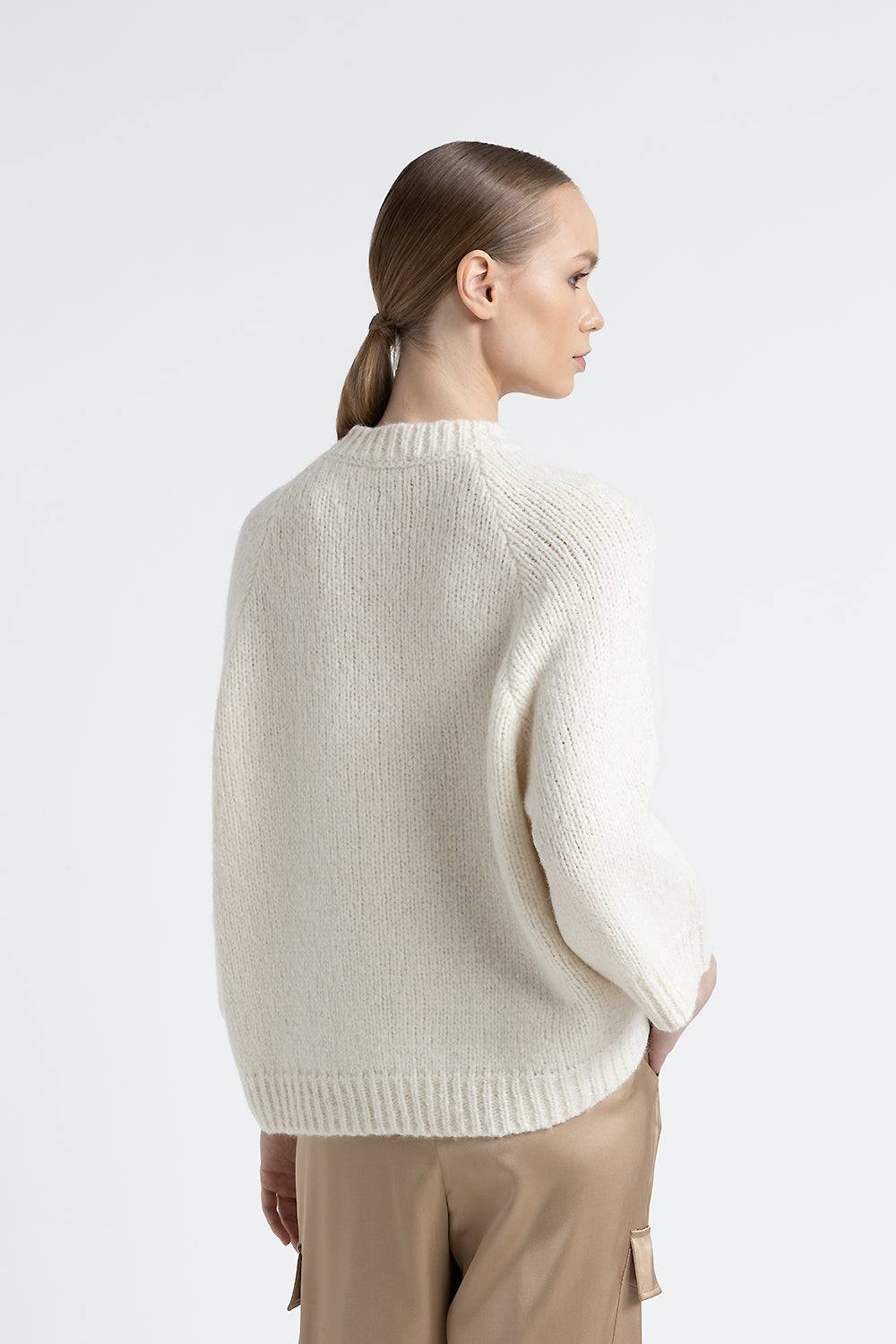 Peserico Maglia crop con ricamo in alpaca e lana Moda