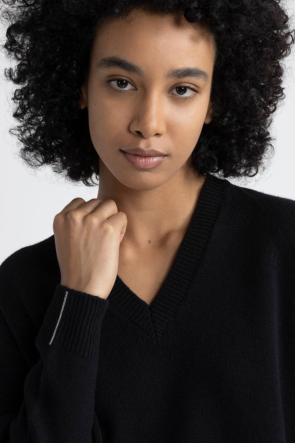 Peserico Maglia con scollo a V in lana, seta e cashmere 2025