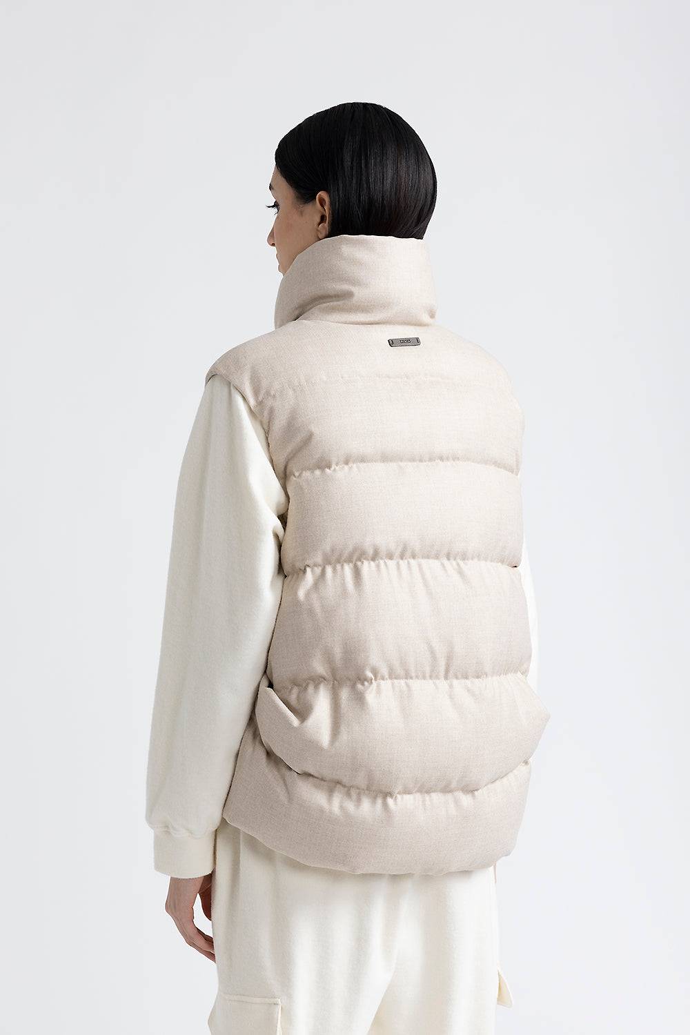 Peserico Gilet in piuma d'oca e flanellina in poliviscosa In Linea