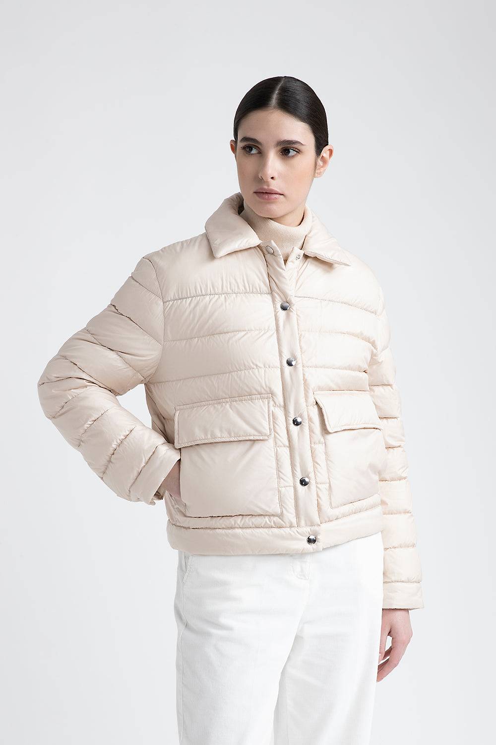 Peserico Giacca camicia in piuma d'oca con bottoni Vendita