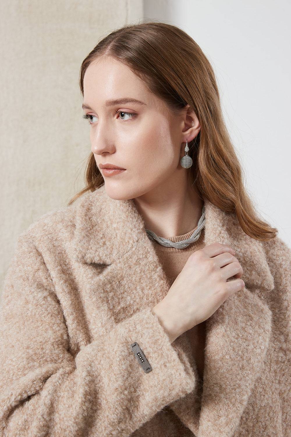 Peserico Blazer crop in panno bouclé di lana e alpaca Soddisfazione Garantita