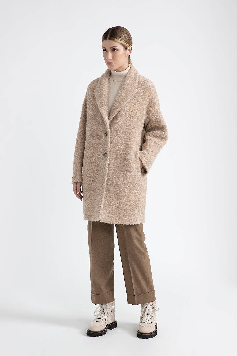 Peserico Cappotto in panno bouclè di lana e alpaca Negozi Online
