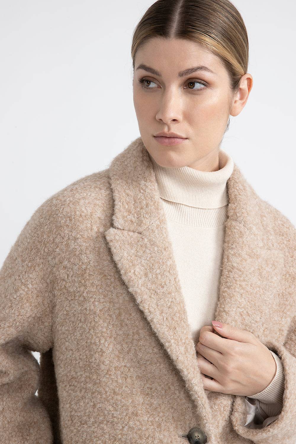 Peserico Cappotto in panno bouclè di lana e alpaca Negozi Online