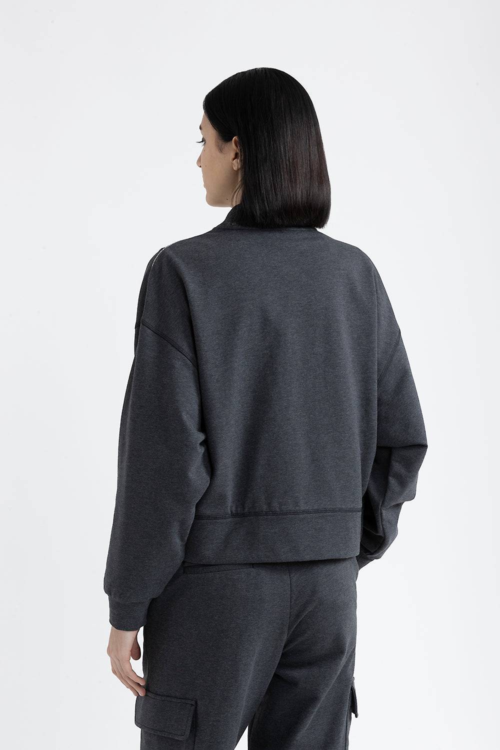 Peserico Felpa di cotone stretch smerigliata con Punto Luce Sottocosto