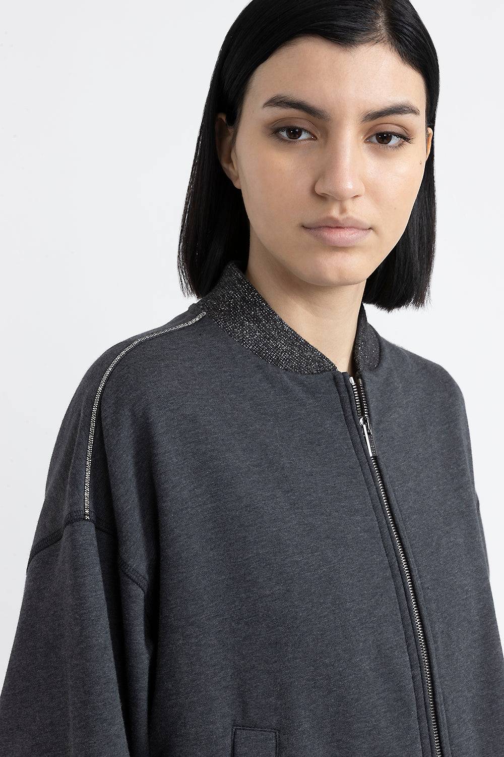 Peserico Felpa di cotone stretch smerigliata con Punto Luce Sottocosto