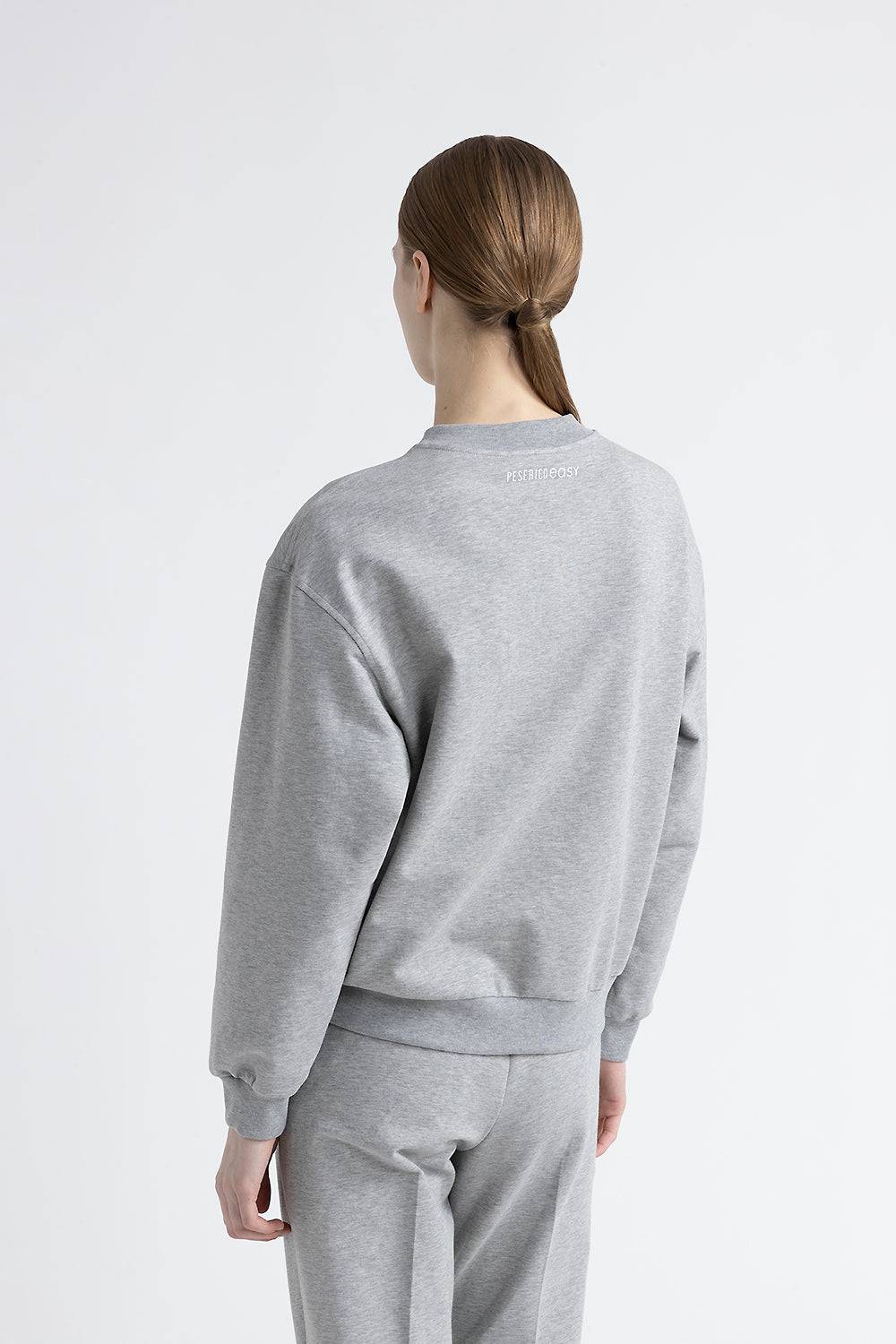 Peserico Felpa girocollo in cotone stretch smerigliato Sconto
