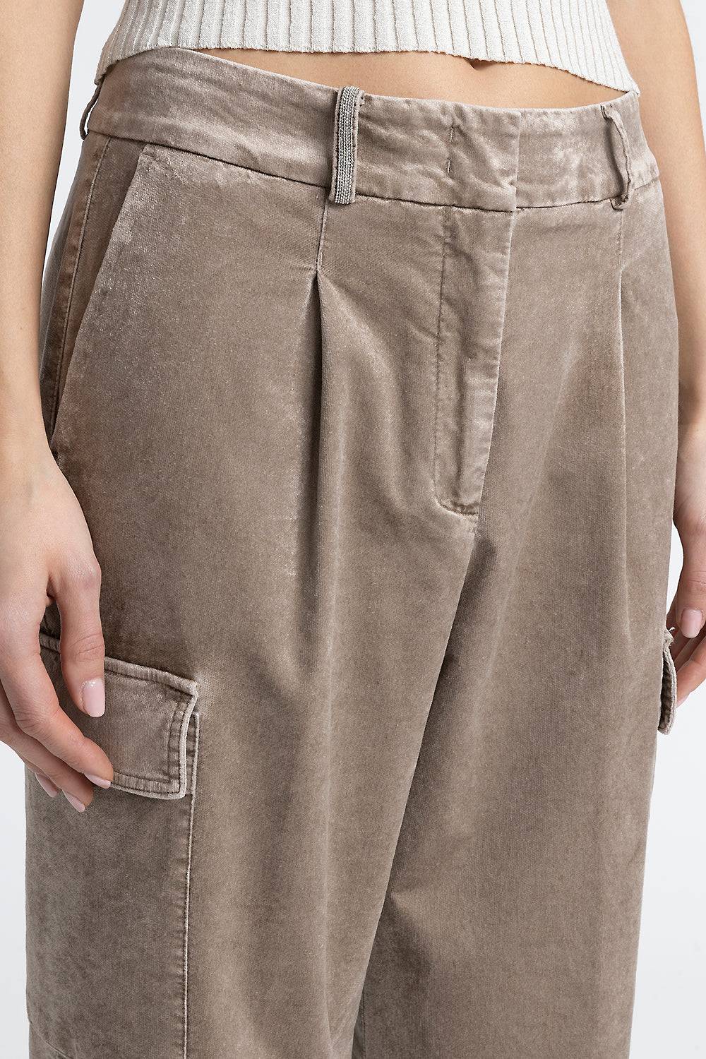 Peserico Pantalone cargo carrot in velluto a coste Saldi