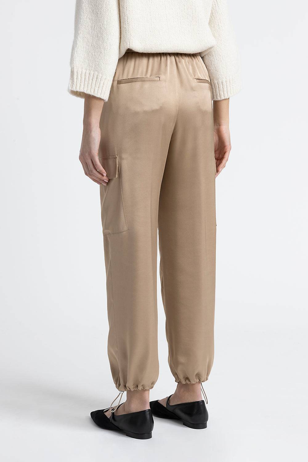 Peserico Pantalone cargo baggy in raso di viscosa Hotsell