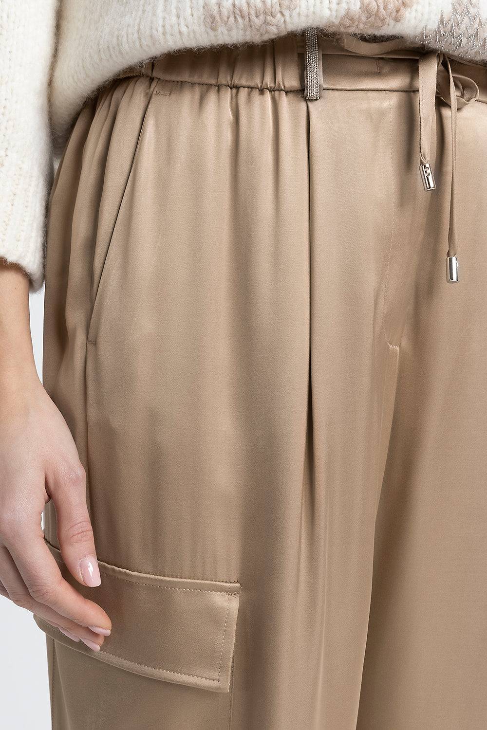 Peserico Pantalone cargo baggy in raso di viscosa Hotsell