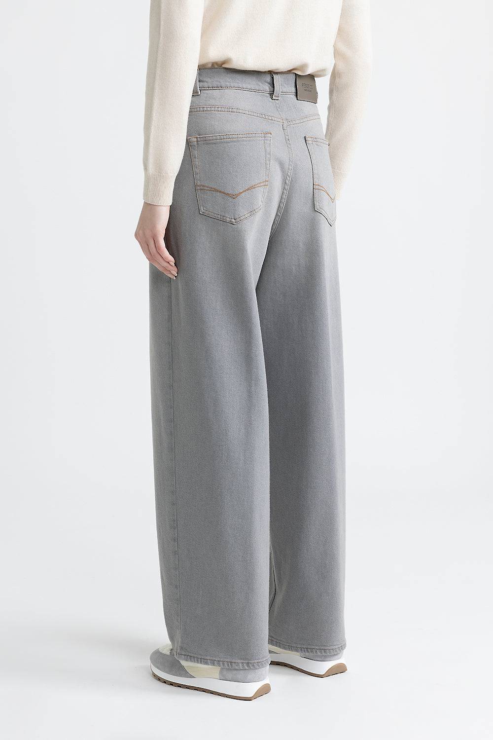 Peserico Pantalone baggy over in denim In Saldo