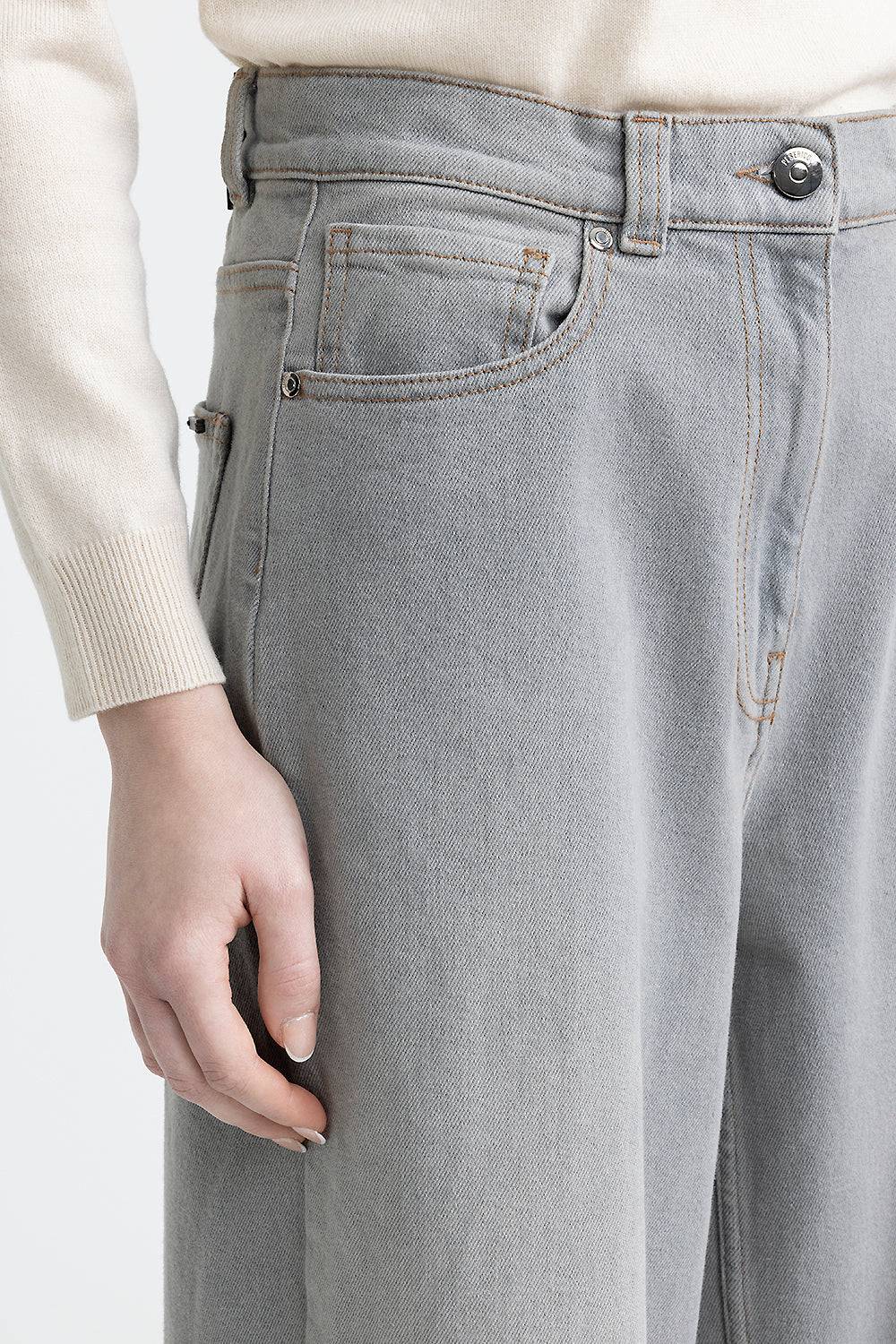 Peserico Pantalone baggy over in denim In Saldo