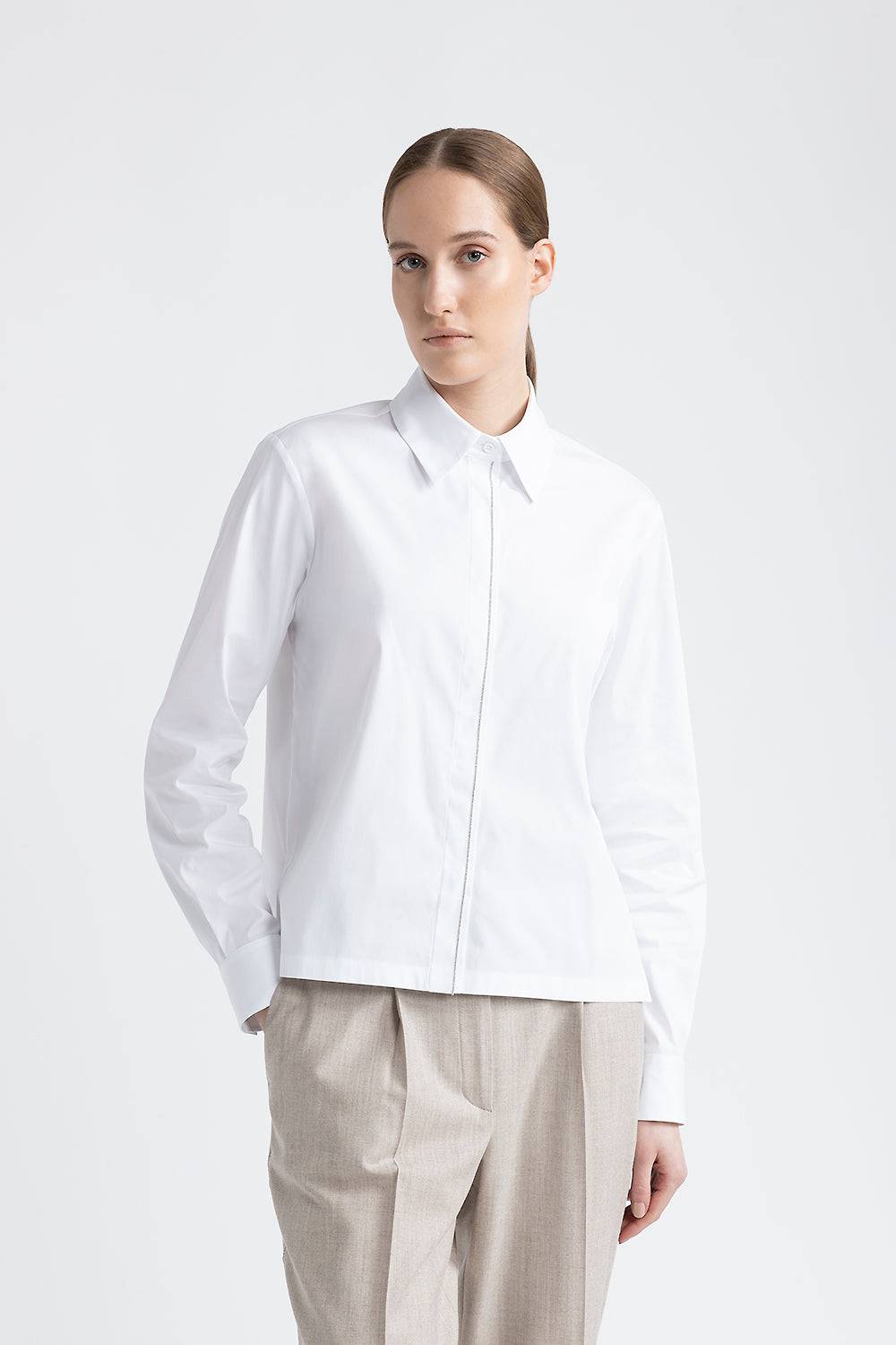 Peserico Camicia in cotone con Punto Luce Presa