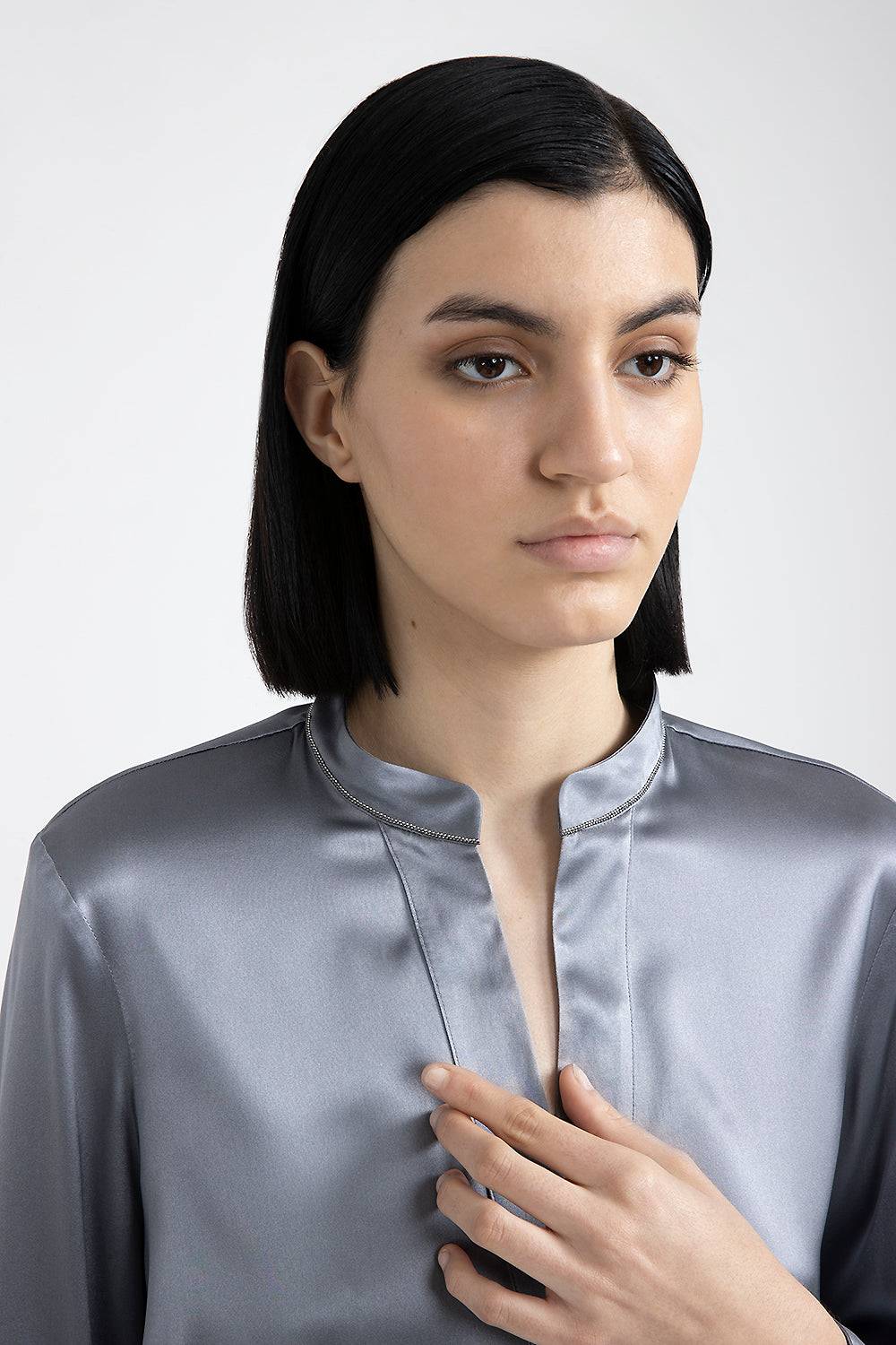Peserico Camicia in raso di seta lucido Offerta