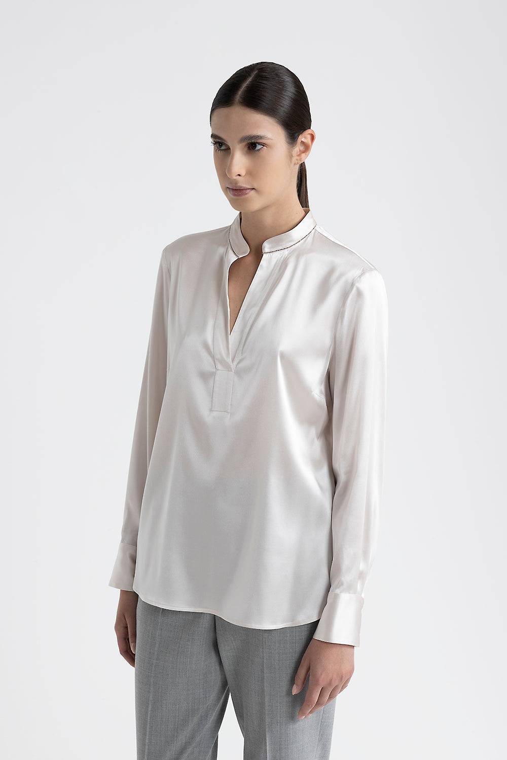 Peserico Camicia in raso di seta lucido