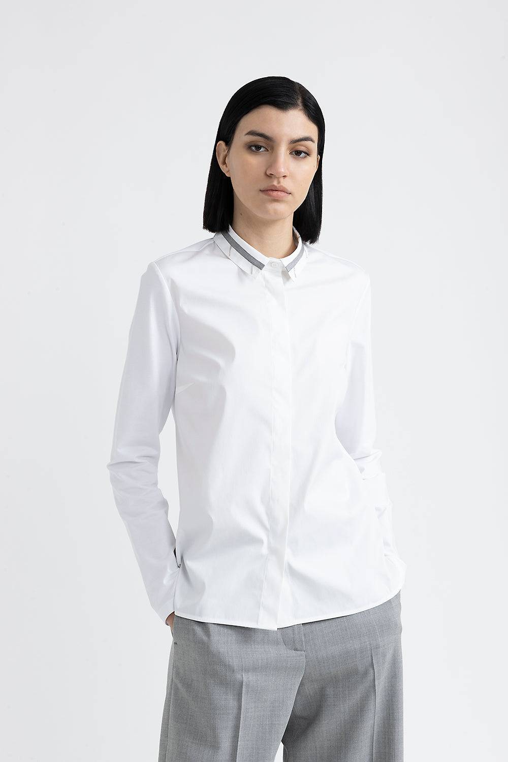 Peserico Camicia in popeline e jersey di cotone