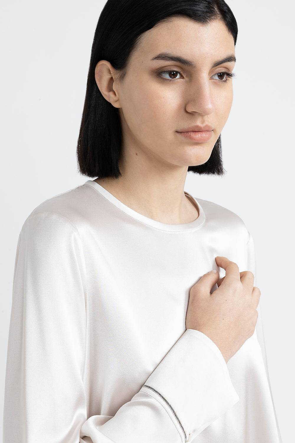 Peserico Camicia in raso di seta con Punto Luce Outlet