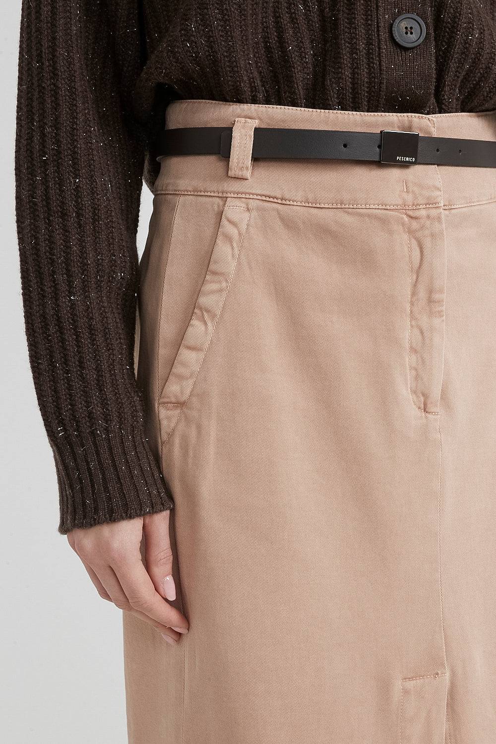 Peserico Gonna midi con cintura in cotone In Linea