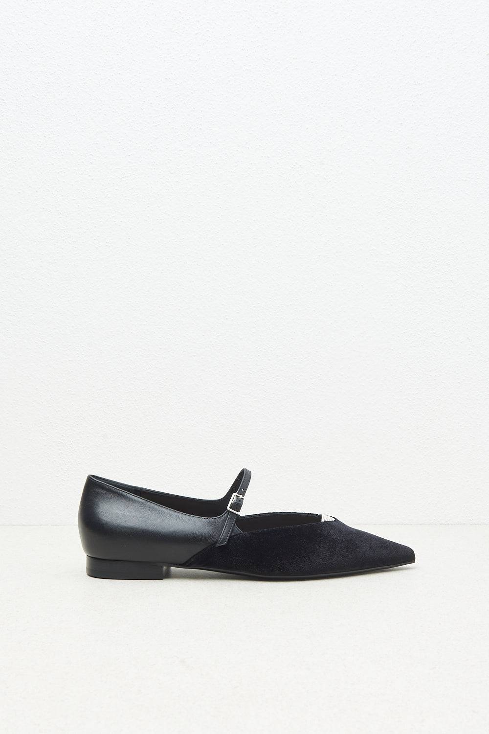 Peserico Ballerina flat in velluto e pelle Vendita