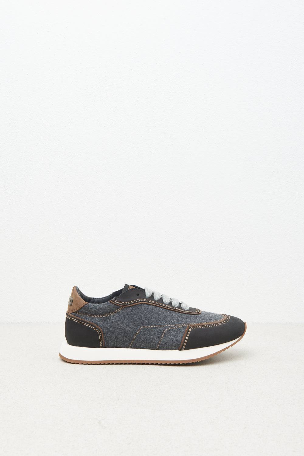 Peserico Sneakers vera pelle con feltro e lana Shopping Online