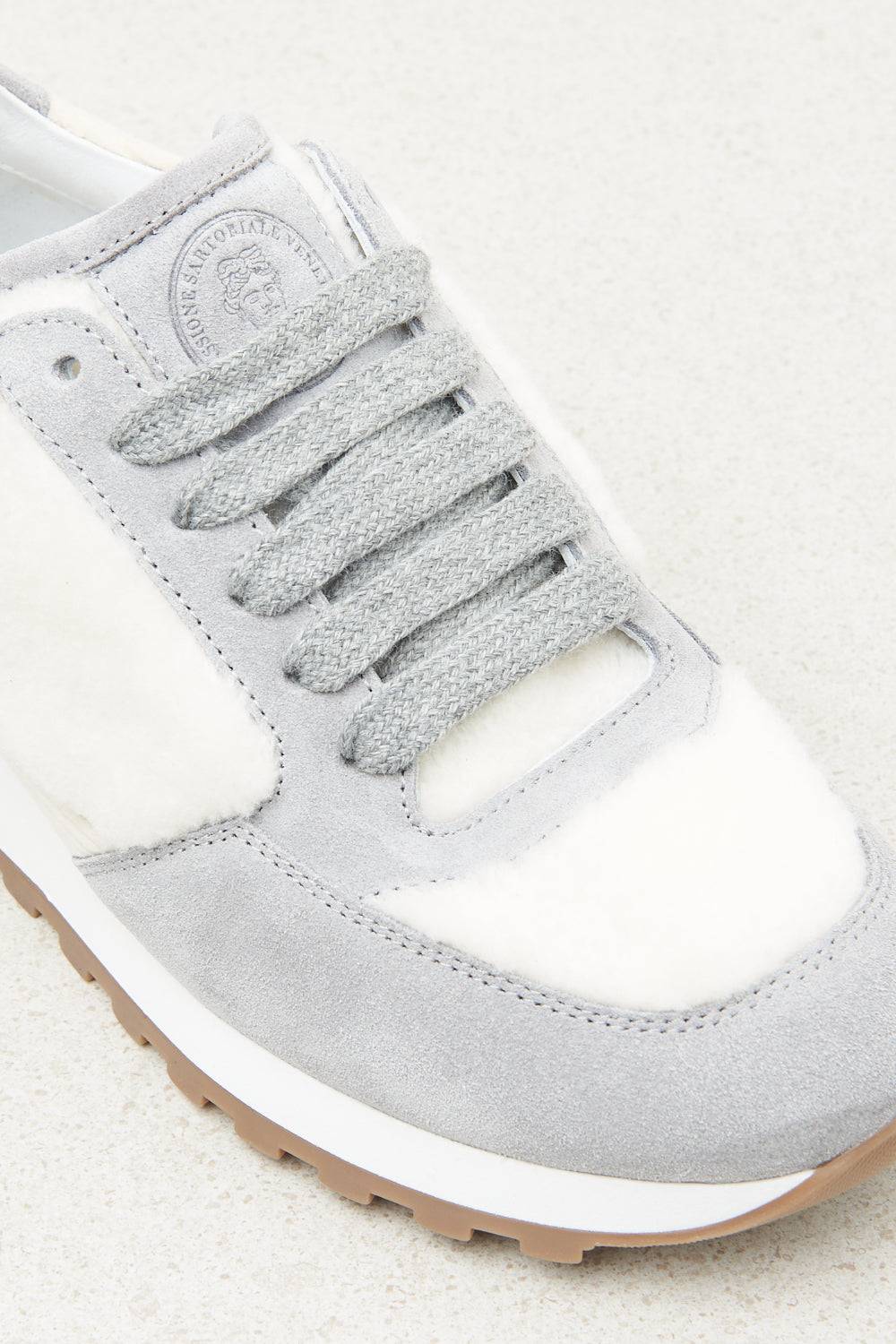 Peserico Sneakers in vera pelle e eco-pelliccia Affare Del Giorno