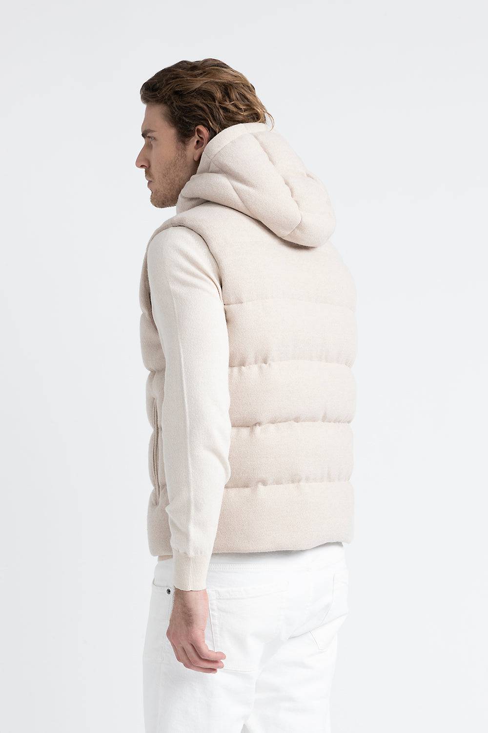 Peserico Gilet in piuma d'oca in lana e cashmere In Linea
