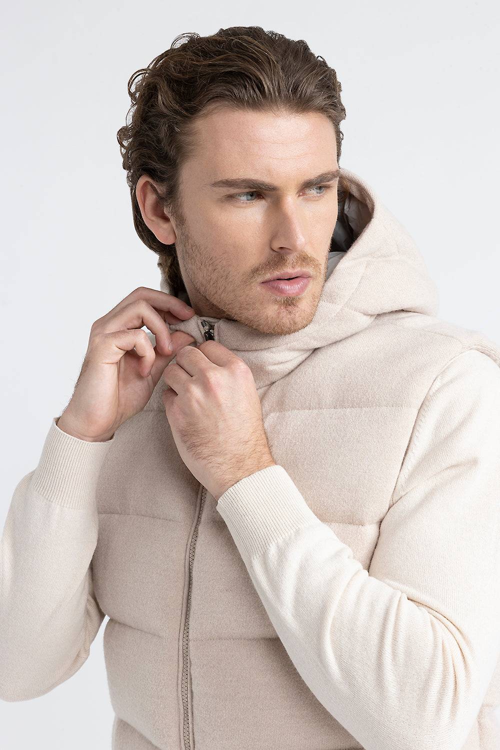 Peserico Gilet in piuma d'oca in lana e cashmere In Linea