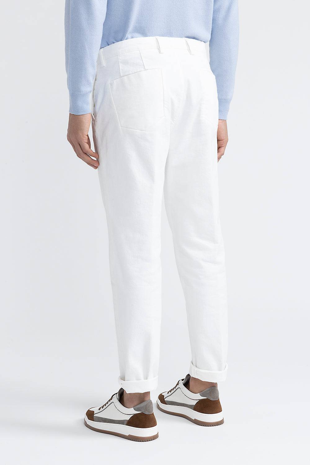 Peserico Pantalone chino in bull denim bianco Novità