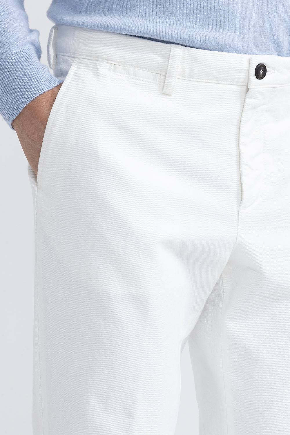 Peserico Pantalone chino in bull denim bianco Novità