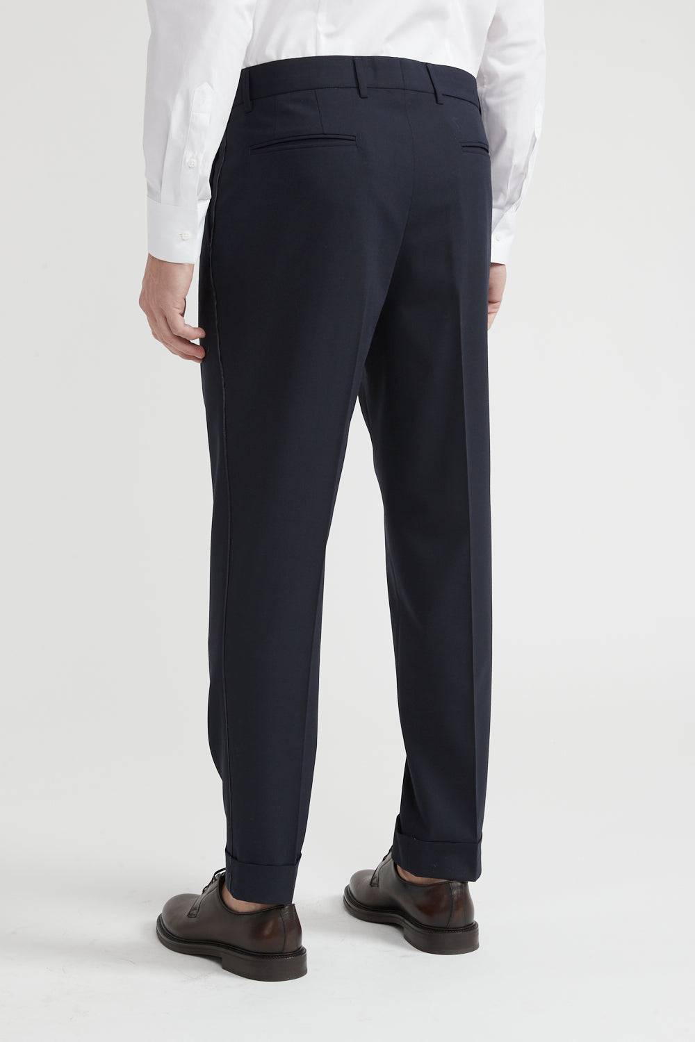 Peserico Pantalone classico in lana tecnica con raso di seta Presa