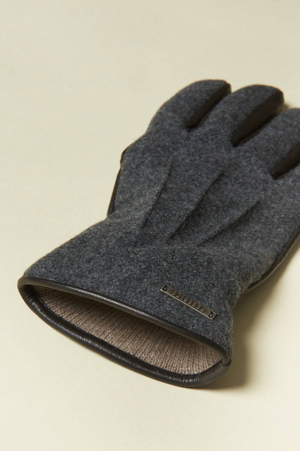 Peserico Guanti in vera pelle, lana e cashmere Vendite Flash