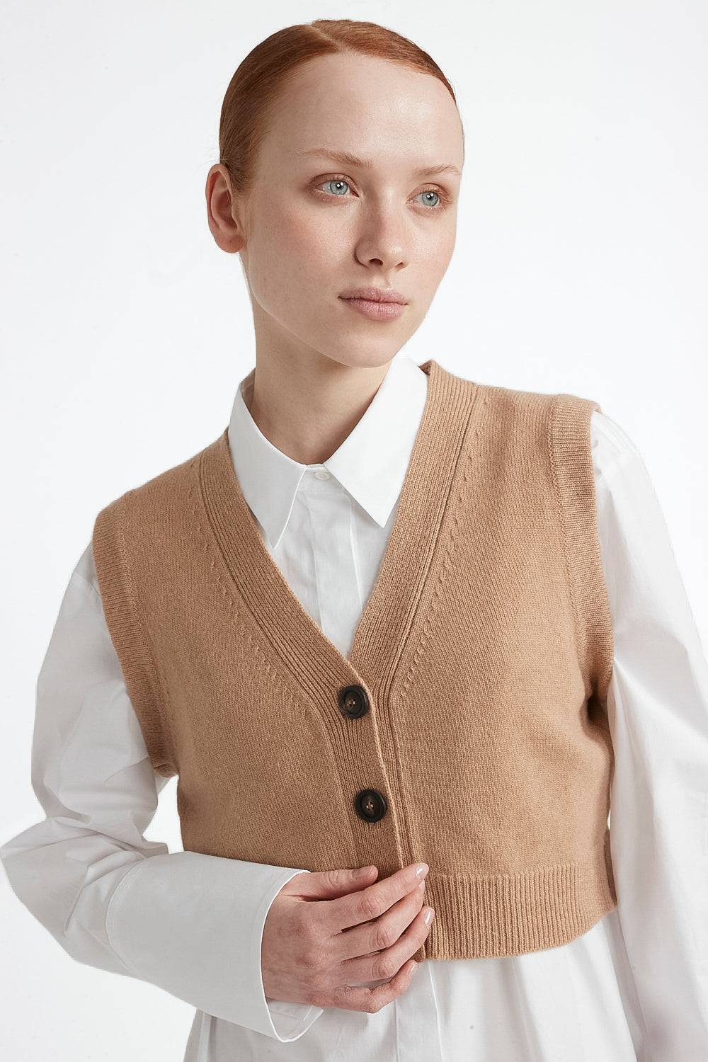 Peserico Gilet con bottoni lana merinos extrafine e cashmere Fino Al -60%
