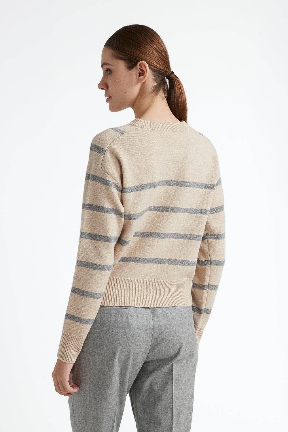 Peserico Maglia in lana e chashmere con righe in lurex Shopping Online