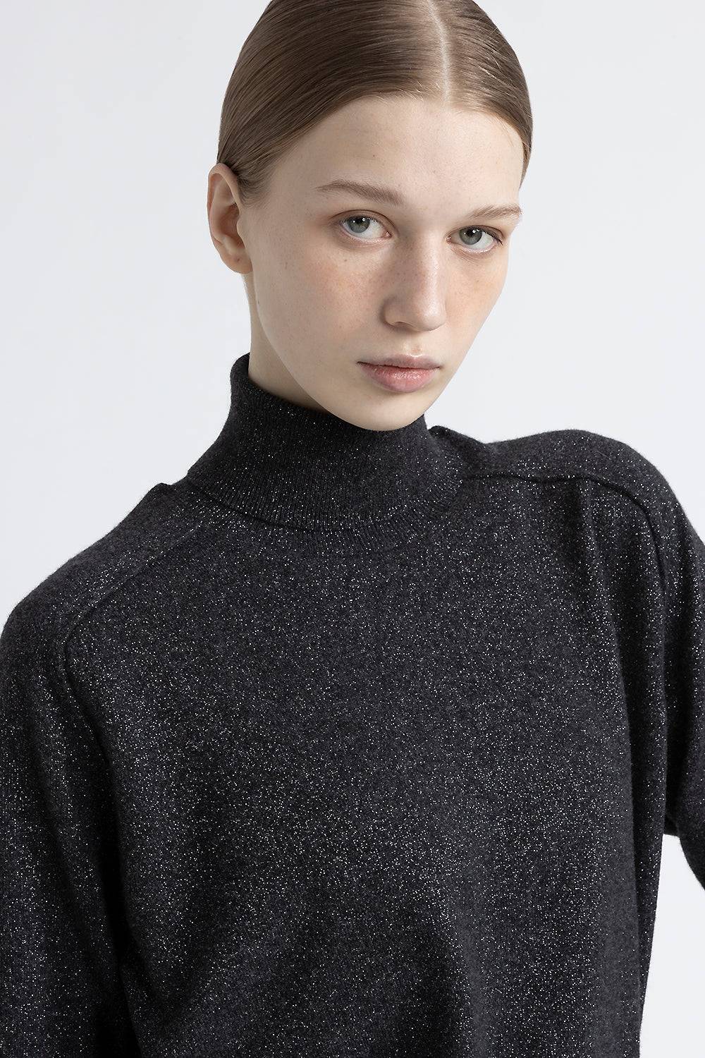 Peserico Maglia collo alto in lana, cashmere e lurex Sottocosto