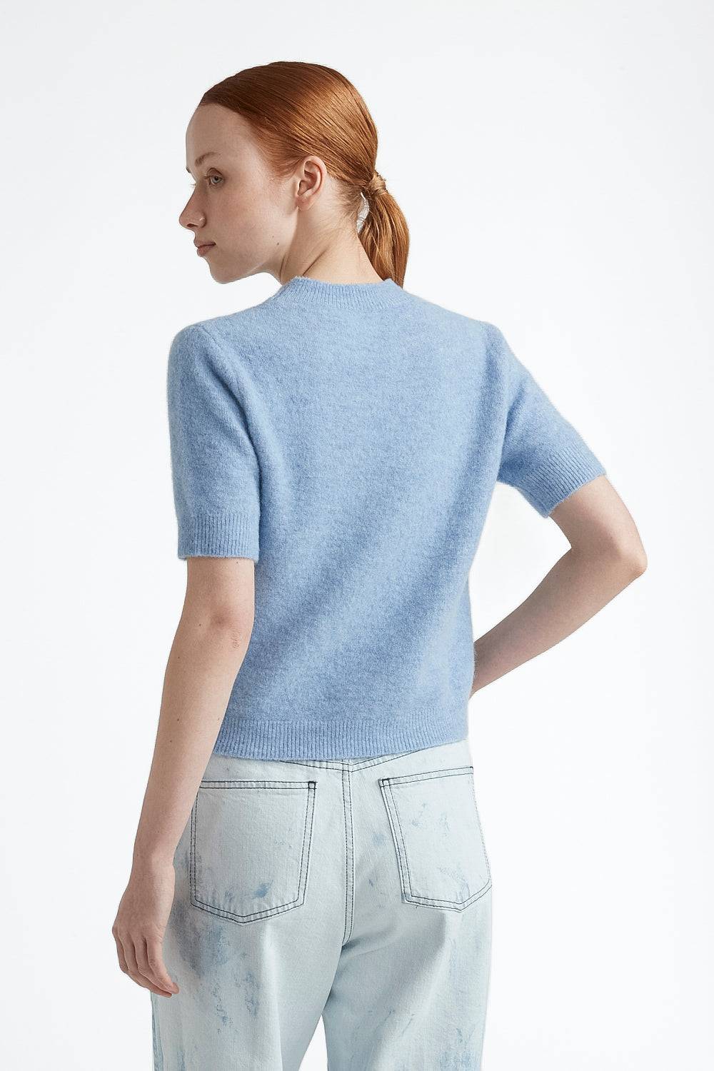 Peserico Maglia maniche corte in filato d'alpaca e lana stretch Presa