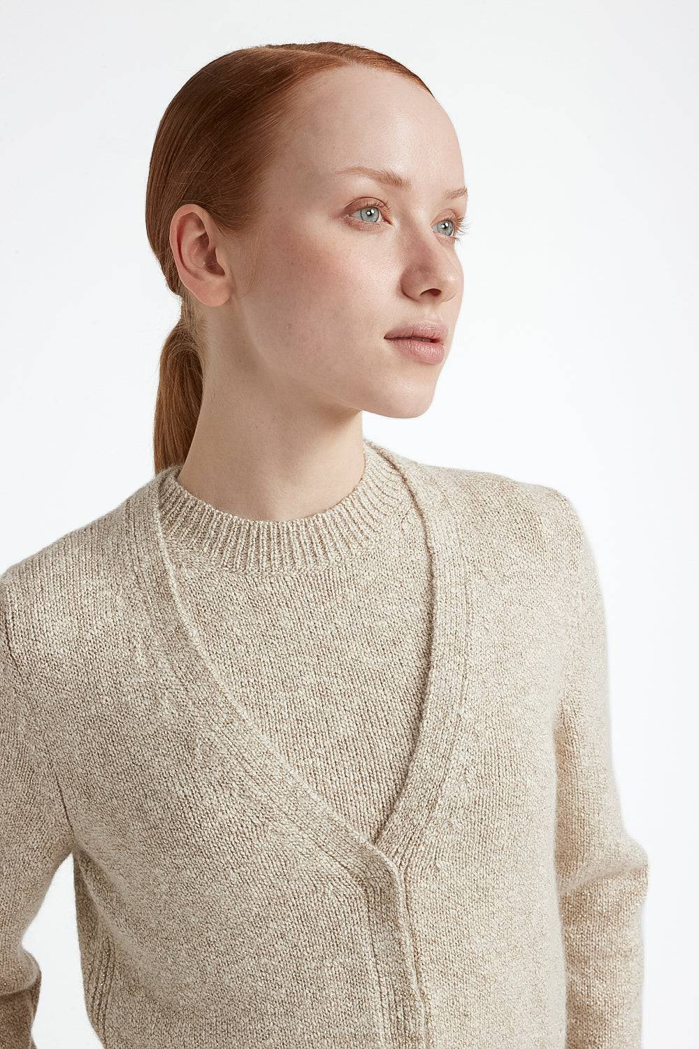 Peserico Cardigan in cotone e lana d'alpaca con lurex In Vendita