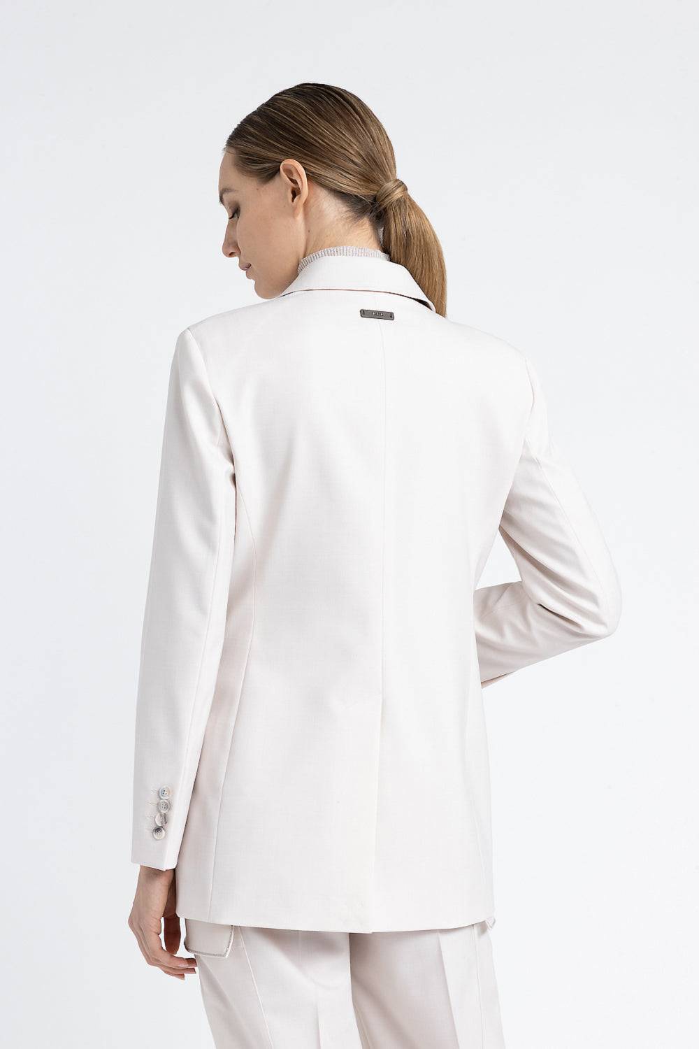 Peserico Blazer doppiopetto in twill di lana tecnica In Vendita