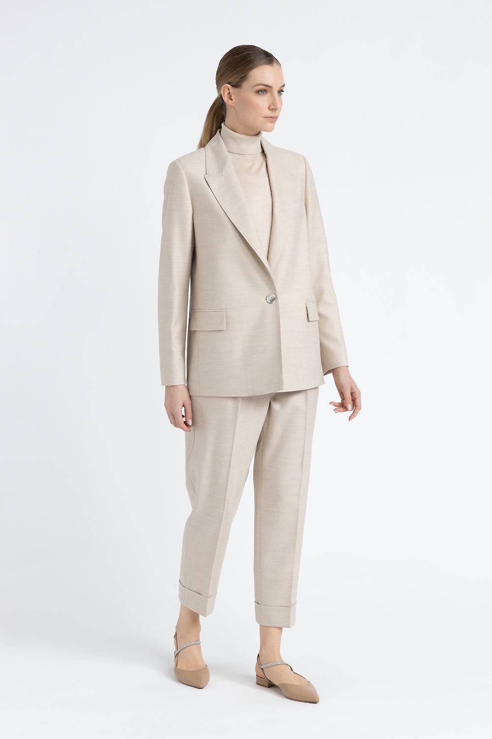 Peserico Blazer monopetto in lana jaspé comfort Loro Piana Offerte