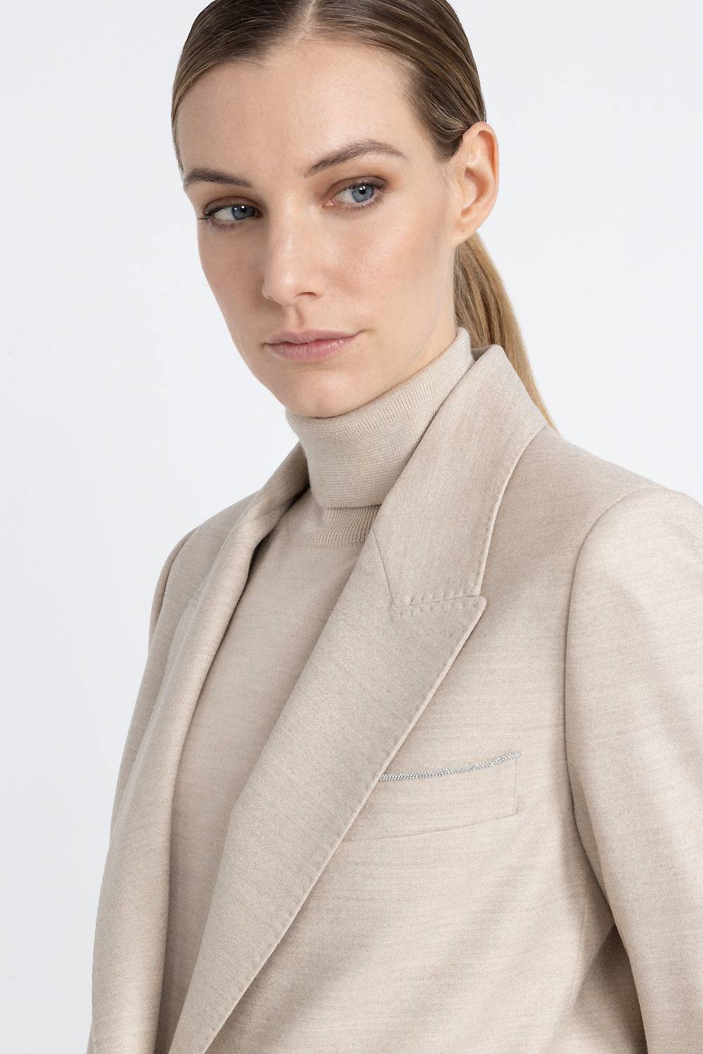 Peserico Blazer monopetto in lana jaspé comfort Loro Piana Offerte