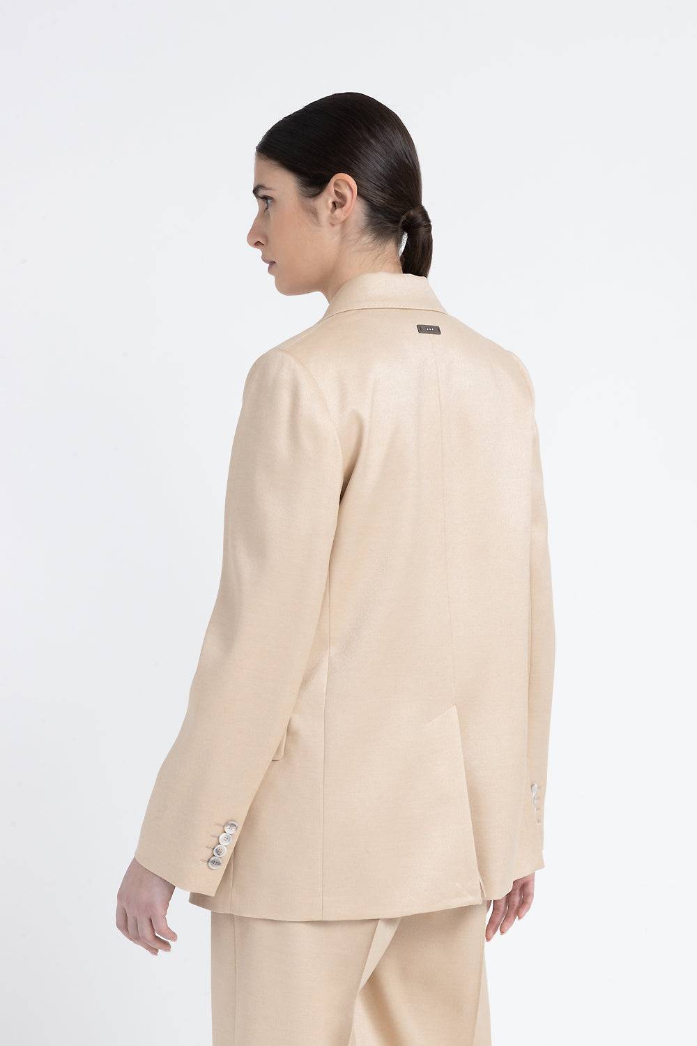 Peserico Blazer monopetto in flanella jaspé di lana e viscosa lucida Hotsell