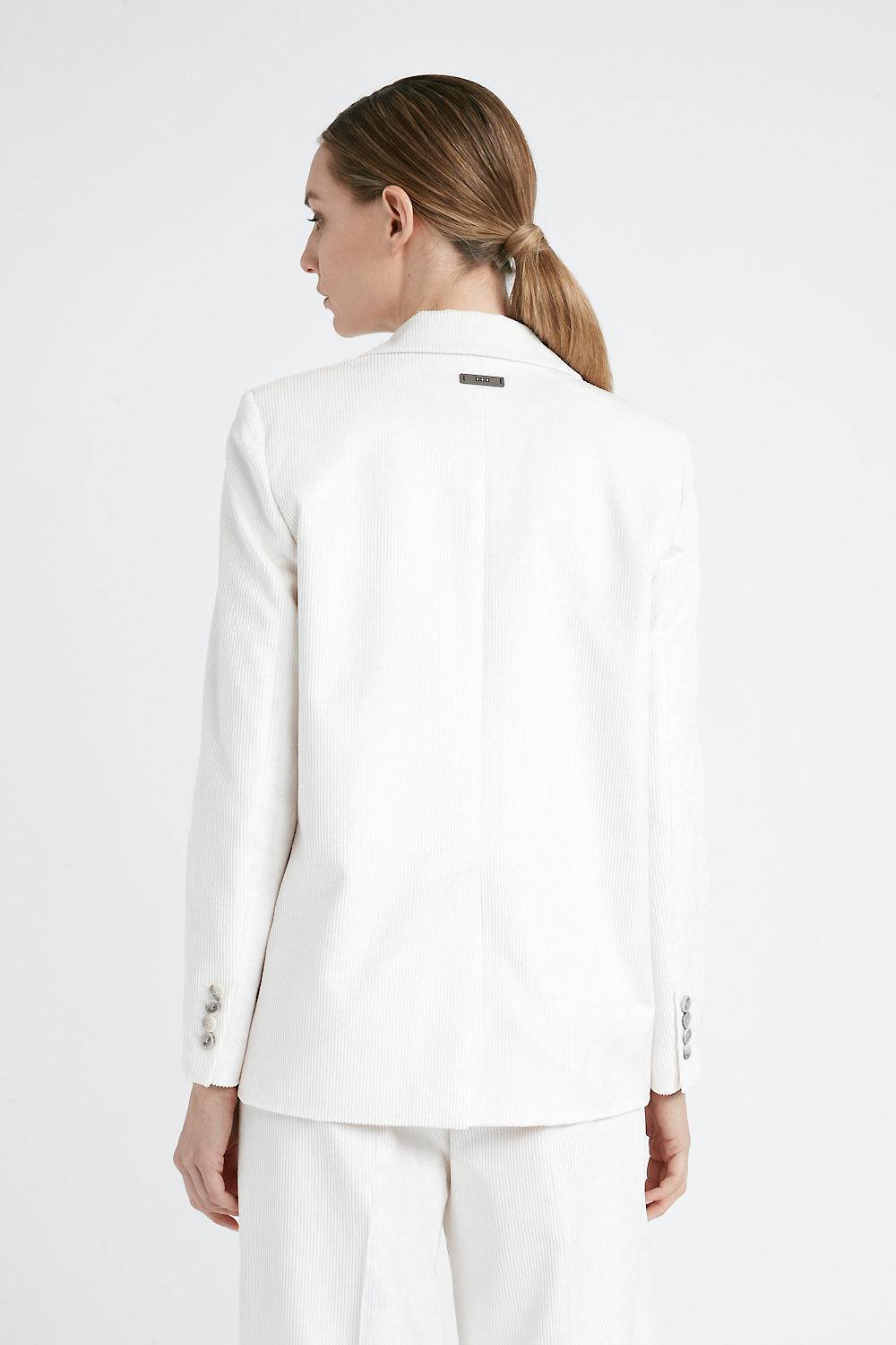 Peserico Blazer monopetto in velluto 1000 righe di cotone e viscosa Vendita Economica