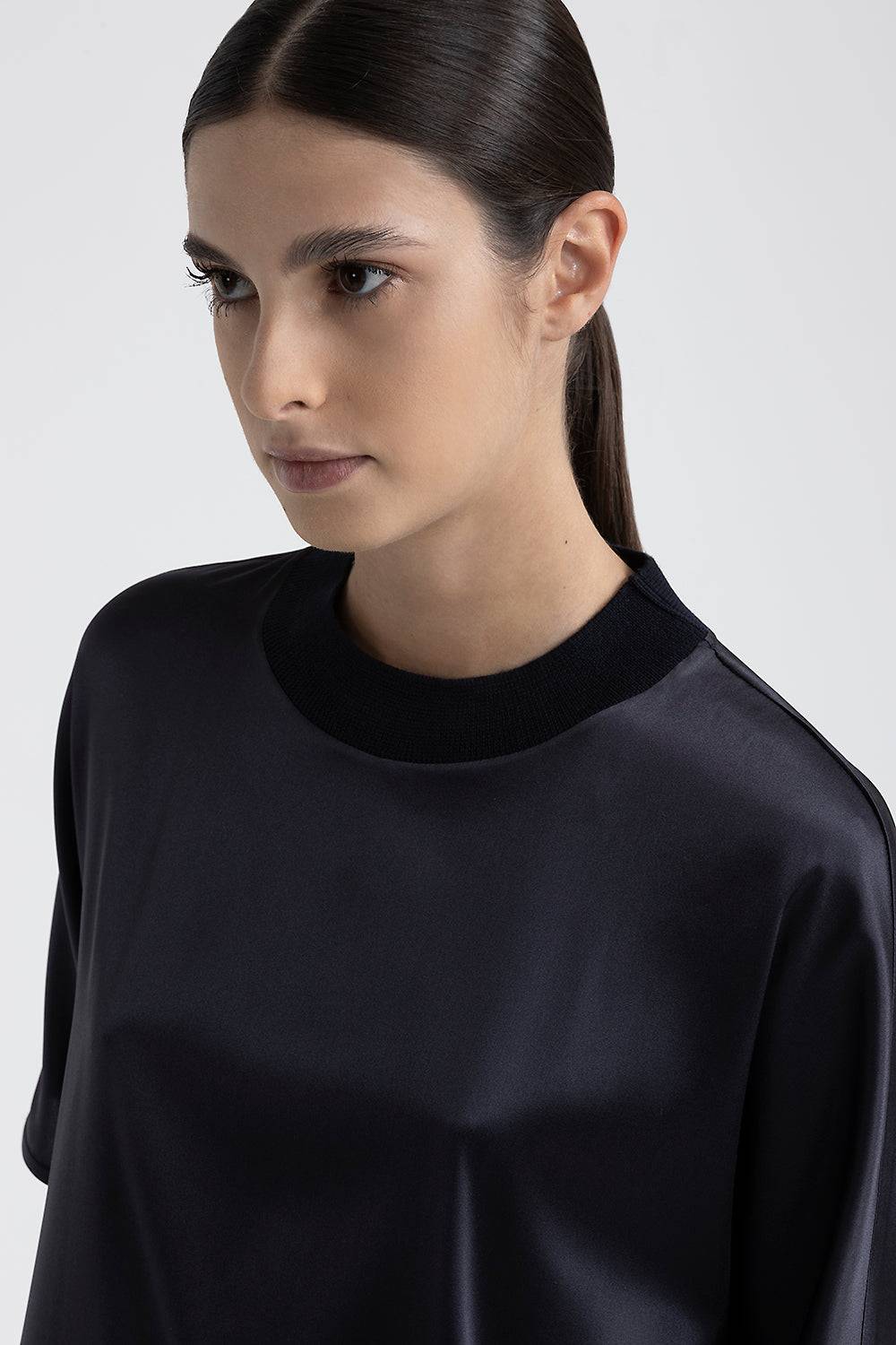 Peserico T-shirt girocollo in raso di seta Vendite Flash