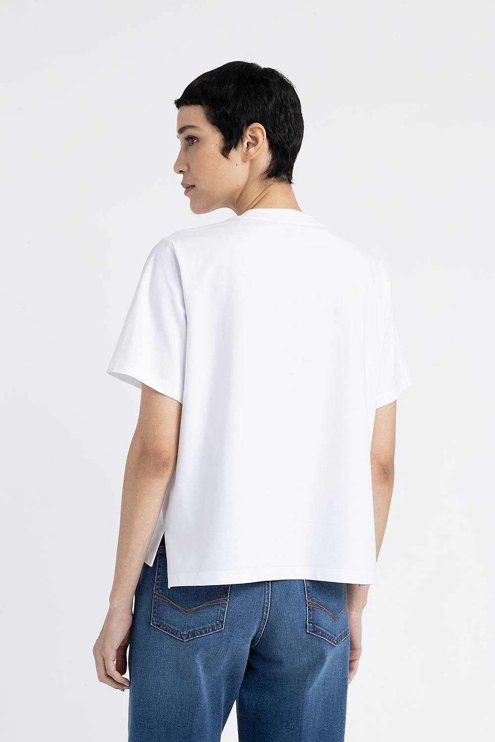 Peserico T-shirt in jersey di cotone con ricamo In Saldo