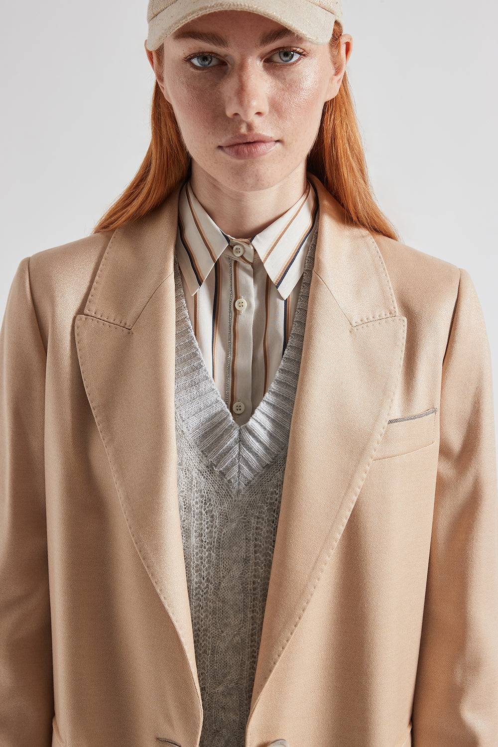 Peserico Camicia a righe in viscosa e seta Qualità