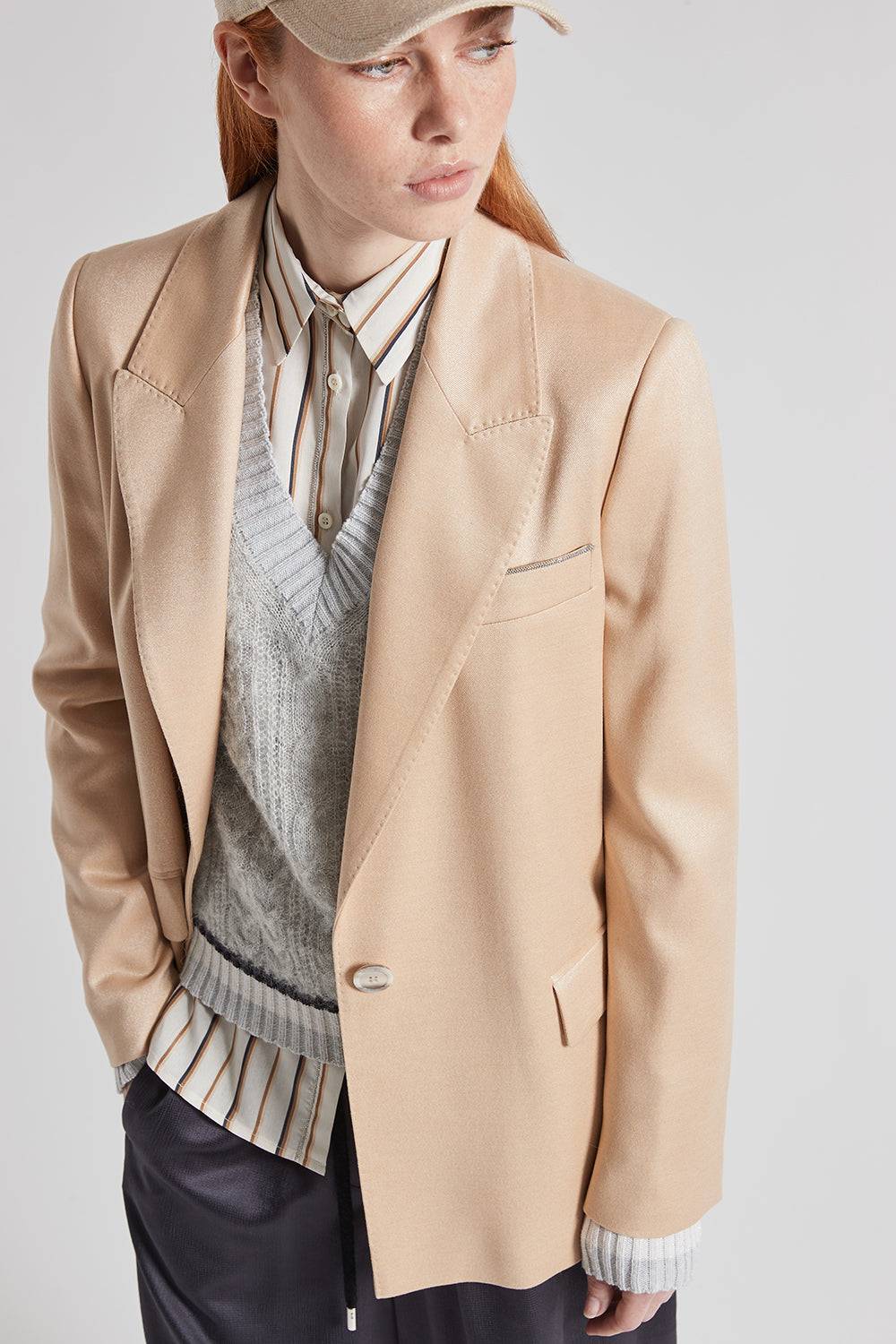 Peserico Camicia a righe in viscosa e seta Qualità