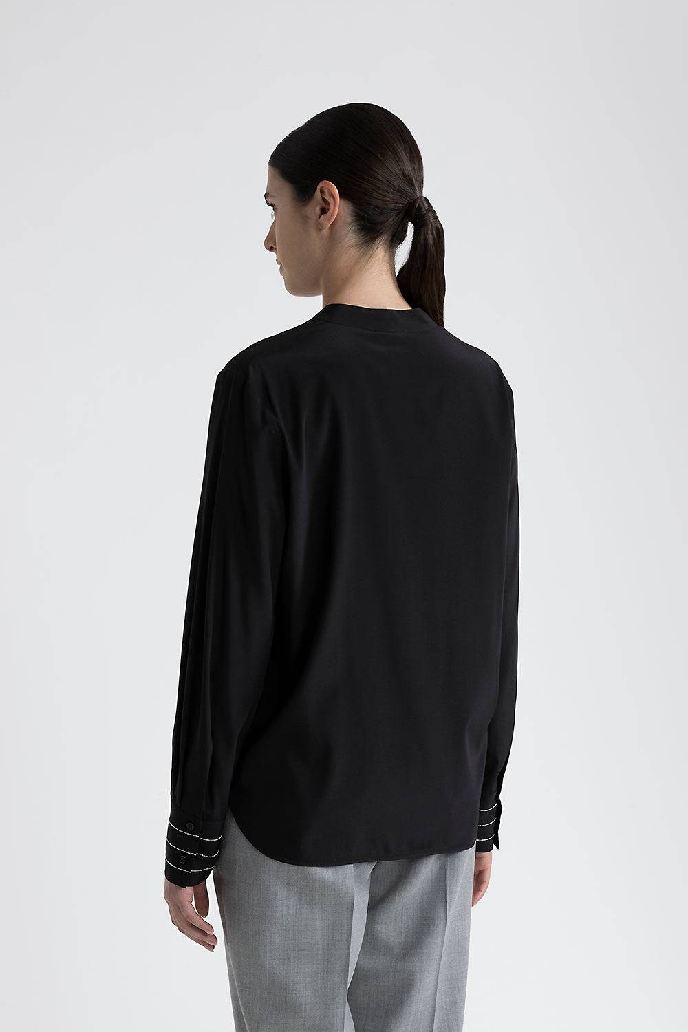 Peserico Blusa scollo a V in crepe de chine di seta Vendita